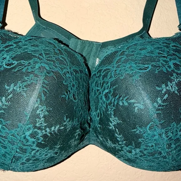 Cacique Lane Bryant Emerald Lace Max Boost Plunge Bra - Picture 3 of 10